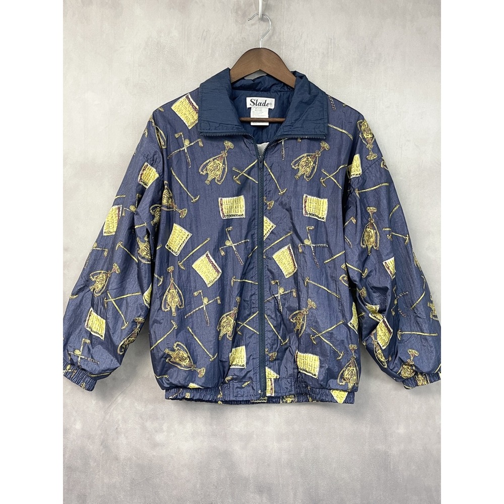 Vintage Slade Womens Windbreaker Jacket Size M Golf Boxy Retro 80s 90s Kitsch